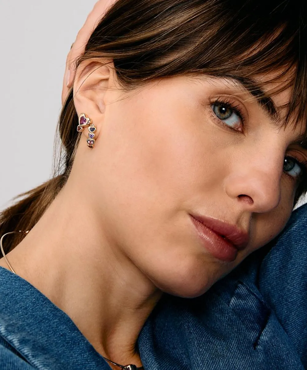 Roxanne First Earrings|Earrings^14ct Gold Heart Stack Hoop Earrings