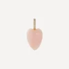 By Pariah Charms & Pendants|Charms & Pendants^14ct Gold Heartstone Pink Opal and Diamond Pendant