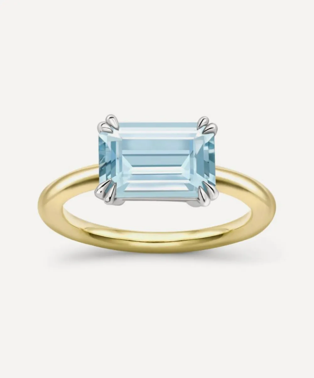 Dinny Hall Rings^18ct Gold Hollie Fine Aquamarine Ring
