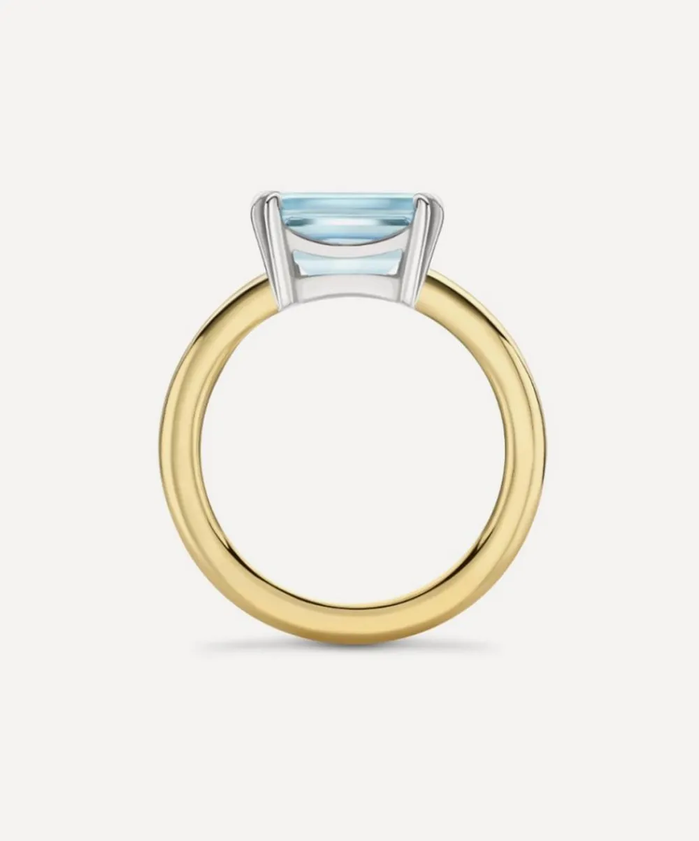 Dinny Hall Rings^18ct Gold Hollie Fine Aquamarine Ring