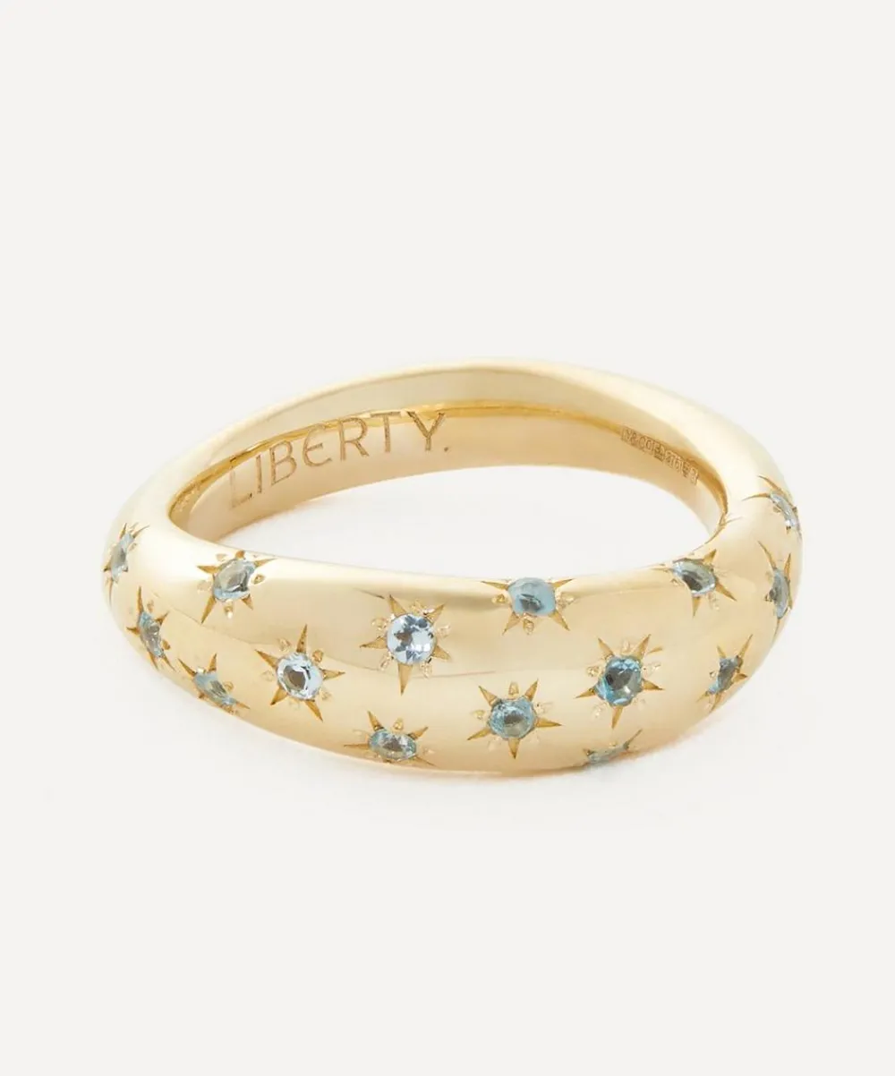 Liberty Rings|Rings^9ct Gold Ianthe Star Blue Swiss Topaz Ring
