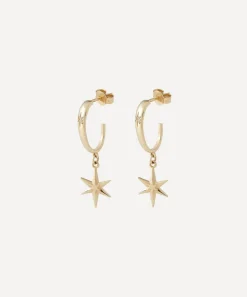 Liberty Earrings|Earrings^9ct Gold Ianthe Star Diamond Drop Hoop Earrings