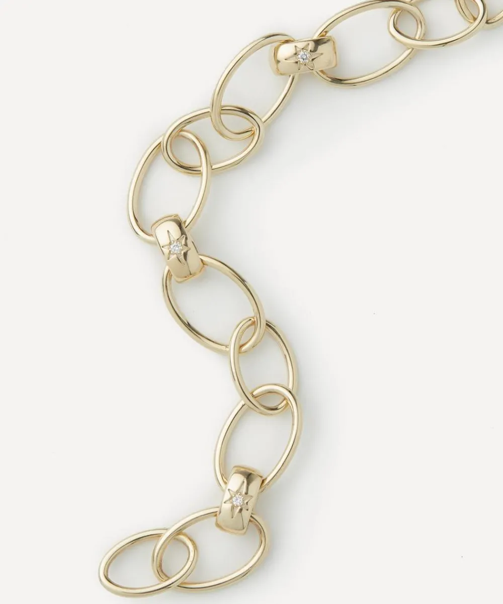 Liberty Bracelets|Bracelets^9ct Gold Ianthe Star Three Link Diamond Bracelet