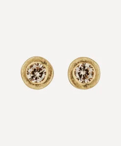 Ellis Mhairi Cameron Earrings|Earrings^14ct Gold II 4mm Textured Diamond Stud Earrings