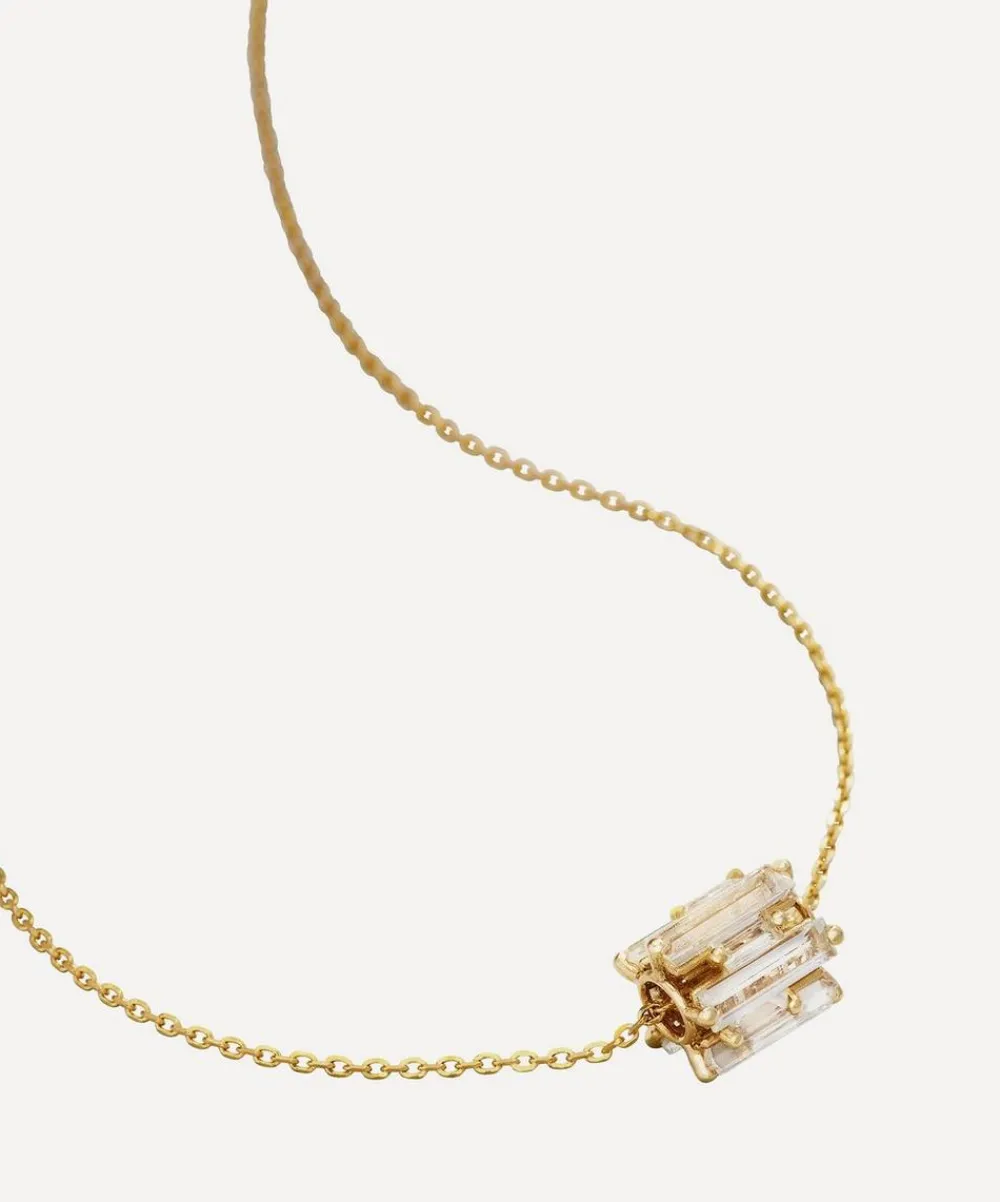 Suzanne Kalan Necklaces|Necklaces^14ct Gold Infinite White Topaz Rondelle Pendant Necklace