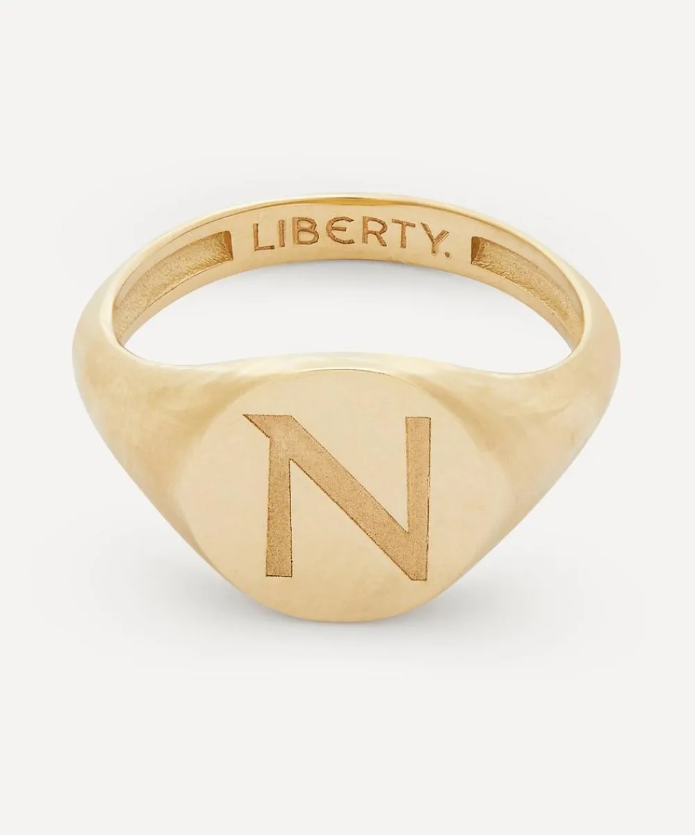 Liberty Rings|Rings^9ct Gold Initial Signet Ring - N