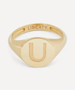 Liberty Rings|Rings^9ct Gold Initial Signet Ring - U