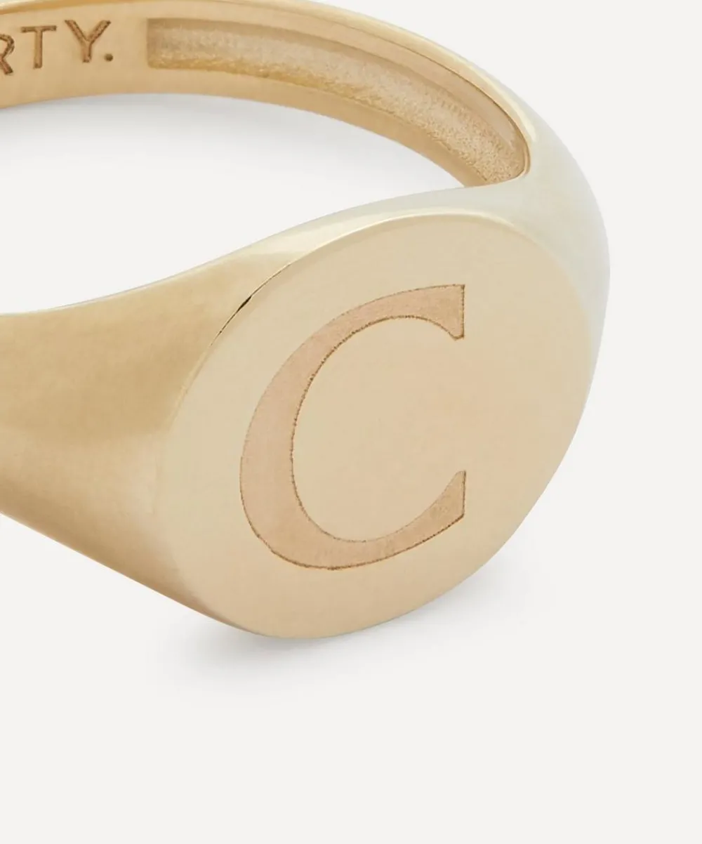 Liberty Rings|Rings^9ct Gold Initial Signet Ring - C