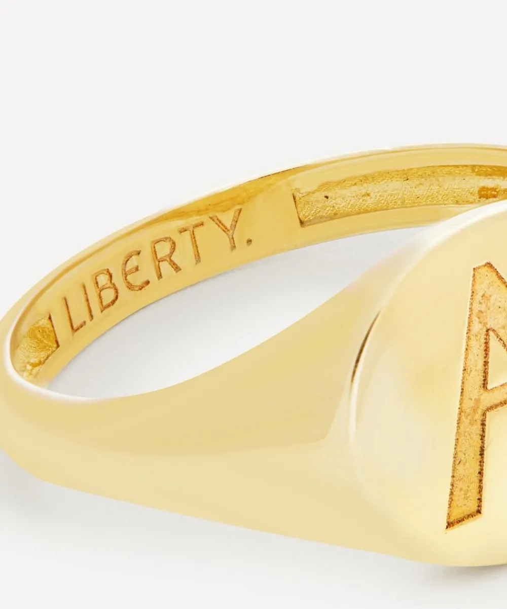 Liberty Rings|Rings^9ct Gold Initial Signet Ring - A