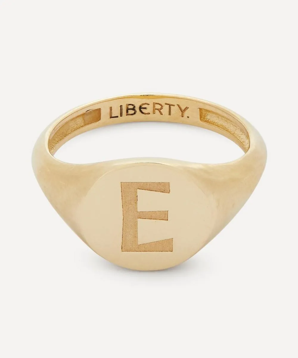 Liberty Rings|Rings^9ct Gold Initial Signet Ring - E