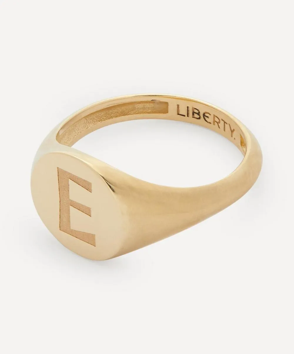 Liberty Rings|Rings^9ct Gold Initial Signet Ring - E