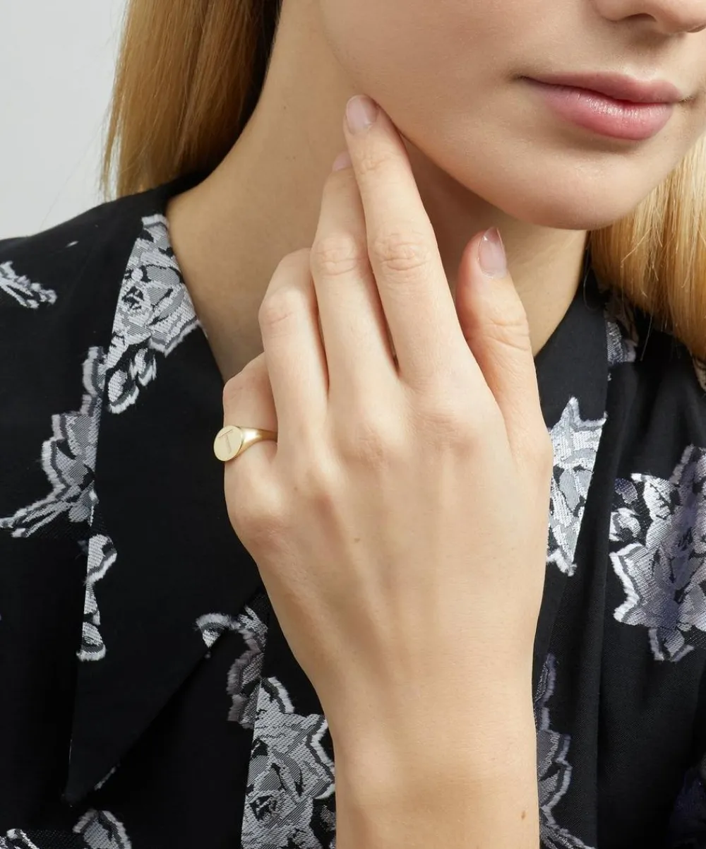 Liberty Rings|Rings^9ct Gold Initial Signet Ring - T