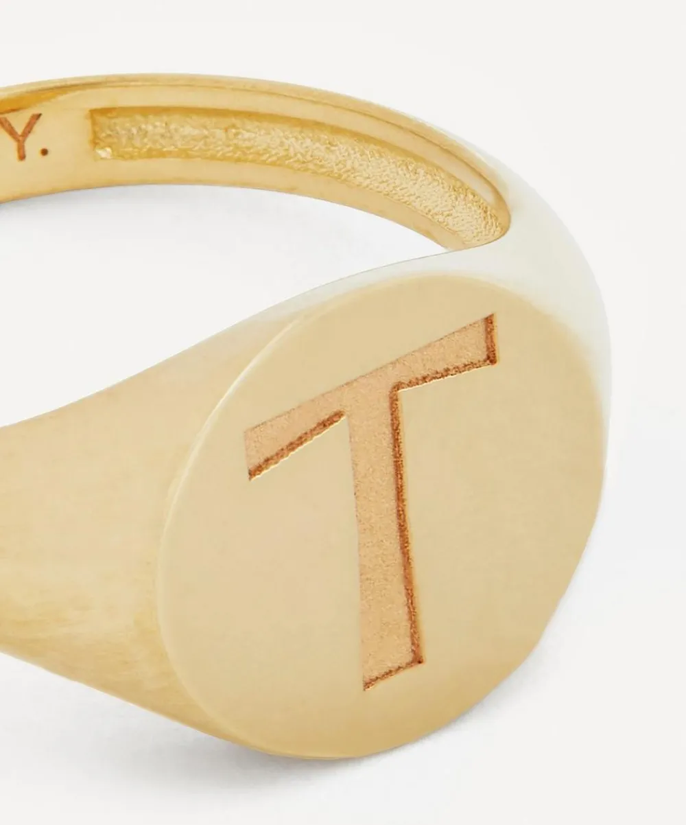 Liberty Rings|Rings^9ct Gold Initial Signet Ring - T