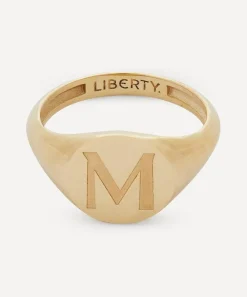Liberty Rings|Rings^9ct Gold Initial Signet Ring - M