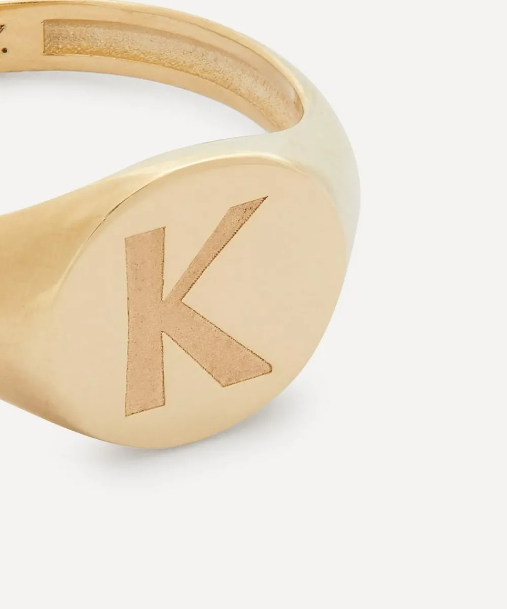 Liberty Rings|Rings^9ct Gold Initial Signet Ring - K