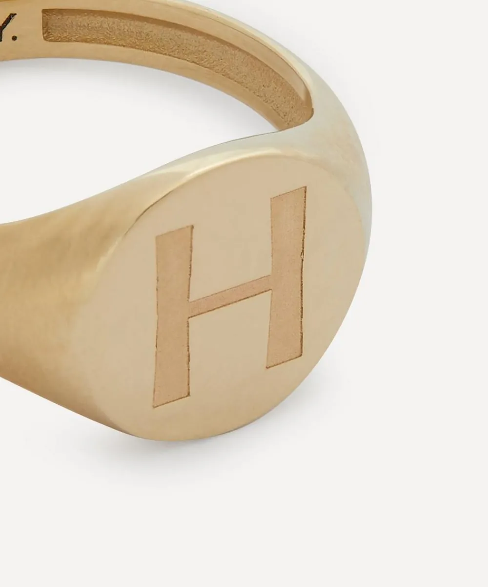 Liberty Rings|Rings^9ct Gold Initial Signet Ring - H