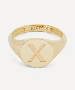 Liberty Rings|Rings^9ct Gold Initial Signet Ring - X
