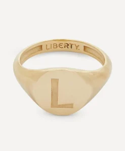 Liberty Rings|Rings^9ct Gold Initial Signet Ring - L