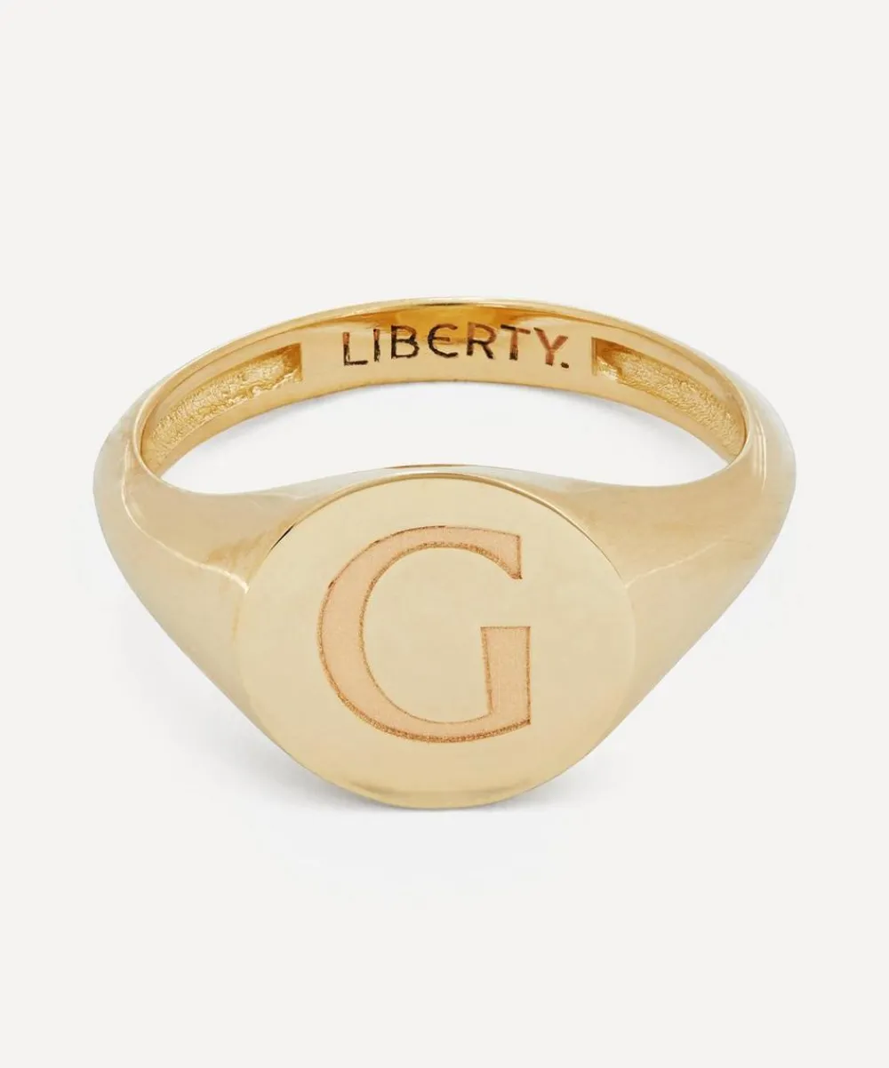 Liberty Rings|Rings^9ct Gold Initial Signet Ring - G