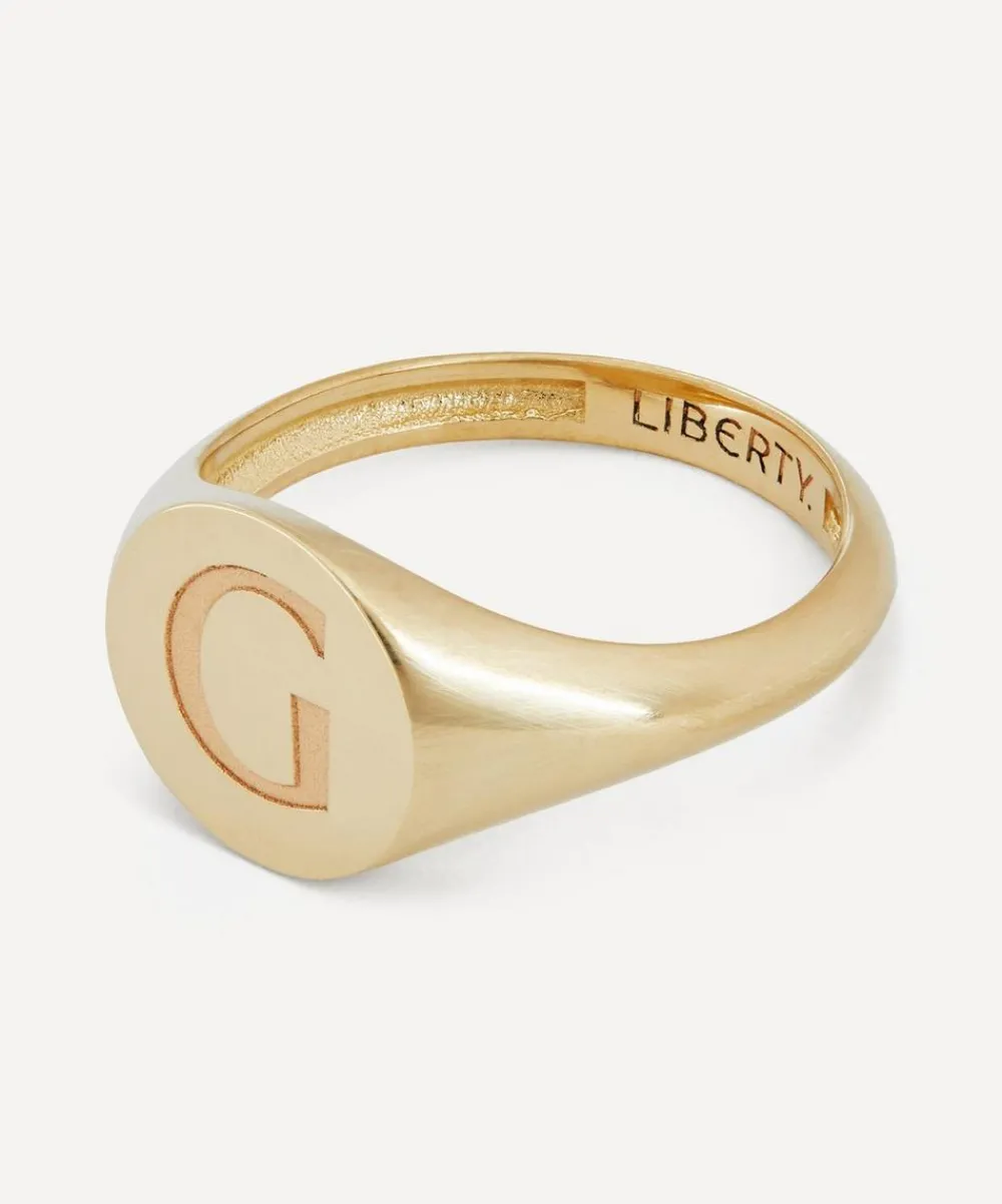 Liberty Rings|Rings^9ct Gold Initial Signet Ring - G