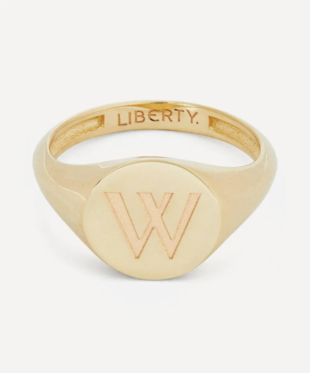 Liberty Rings|Rings^9ct Gold Initial Signet Ring - W