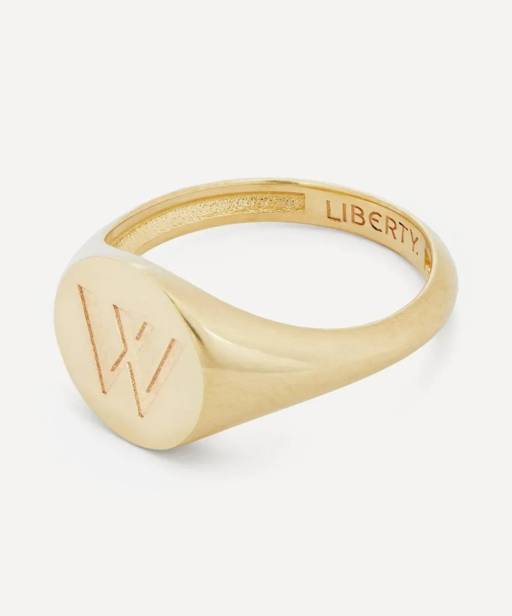 Liberty Rings|Rings^9ct Gold Initial Signet Ring - W