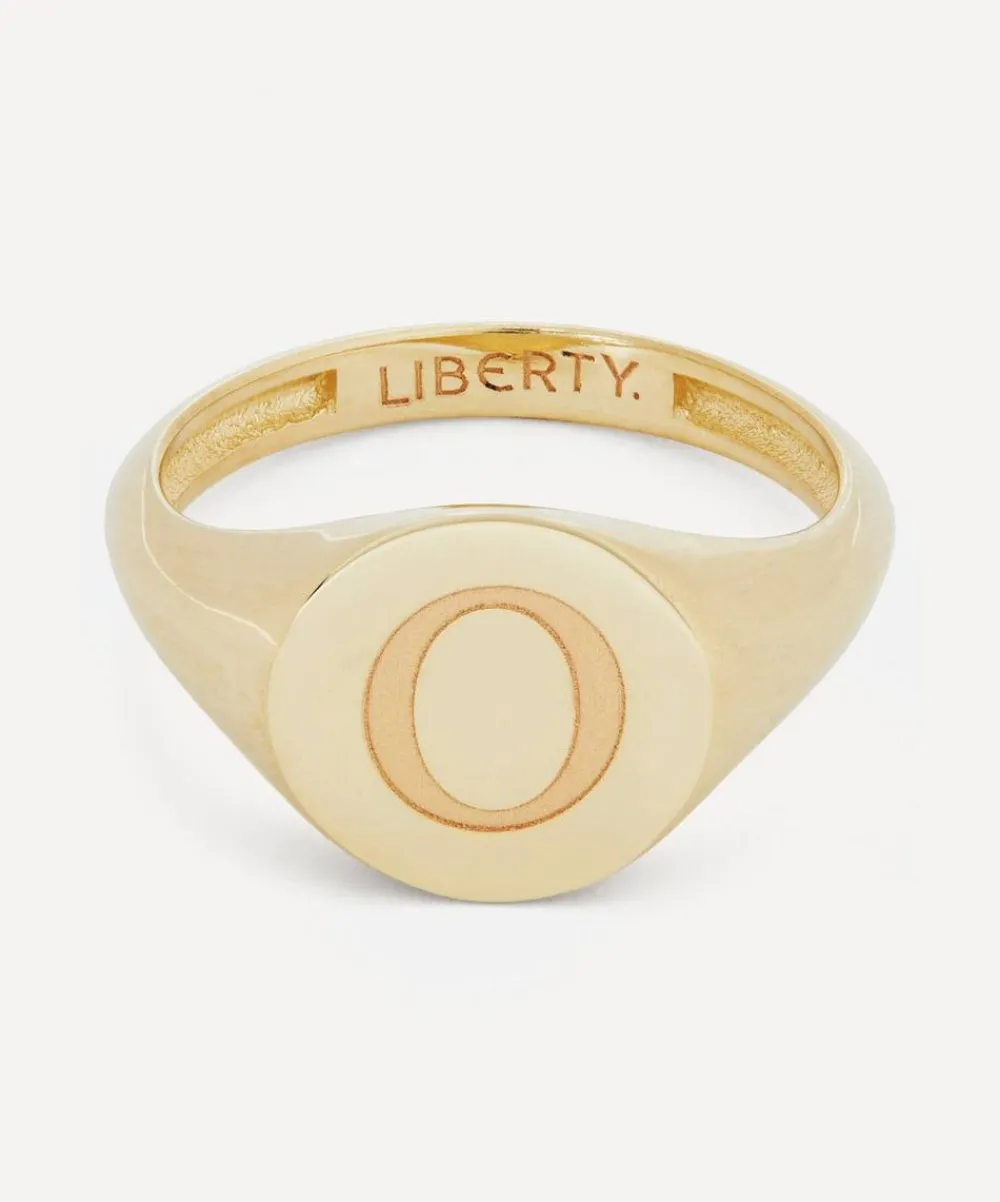 Liberty Rings|Rings^9ct Gold Initial Signet Ring - O