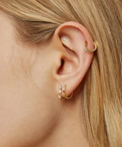Astley Clarke Earrings^14ct Gold Interstellar Diamond Chain Stud Earrings