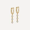 Astley Clarke Earrings^14ct Gold Interstellar Triple Diamond Drop Hoop Earrings