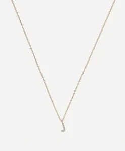 AURUM + GREY Necklaces^9ct Gold J Diamond Initial Pendant Necklace