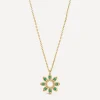 Dinny Hall Charms & Pendants|Charms & Pendants^14ct Gold Jasmine Flower Emerald Pendant Necklace