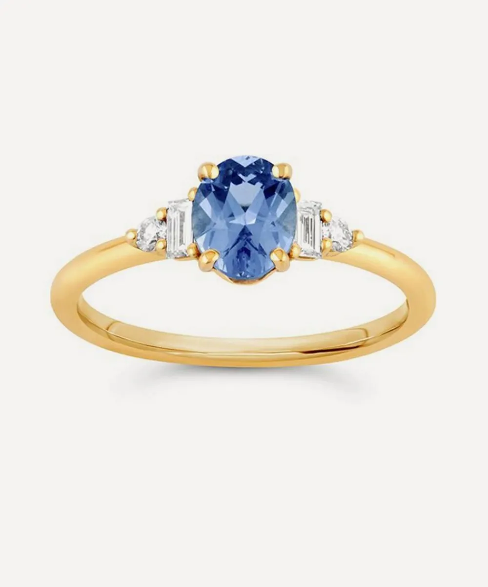 Dinny Hall Rings|Rings^18ct Gold Katie Cornflower Blue Sapphire And Diamond Ring