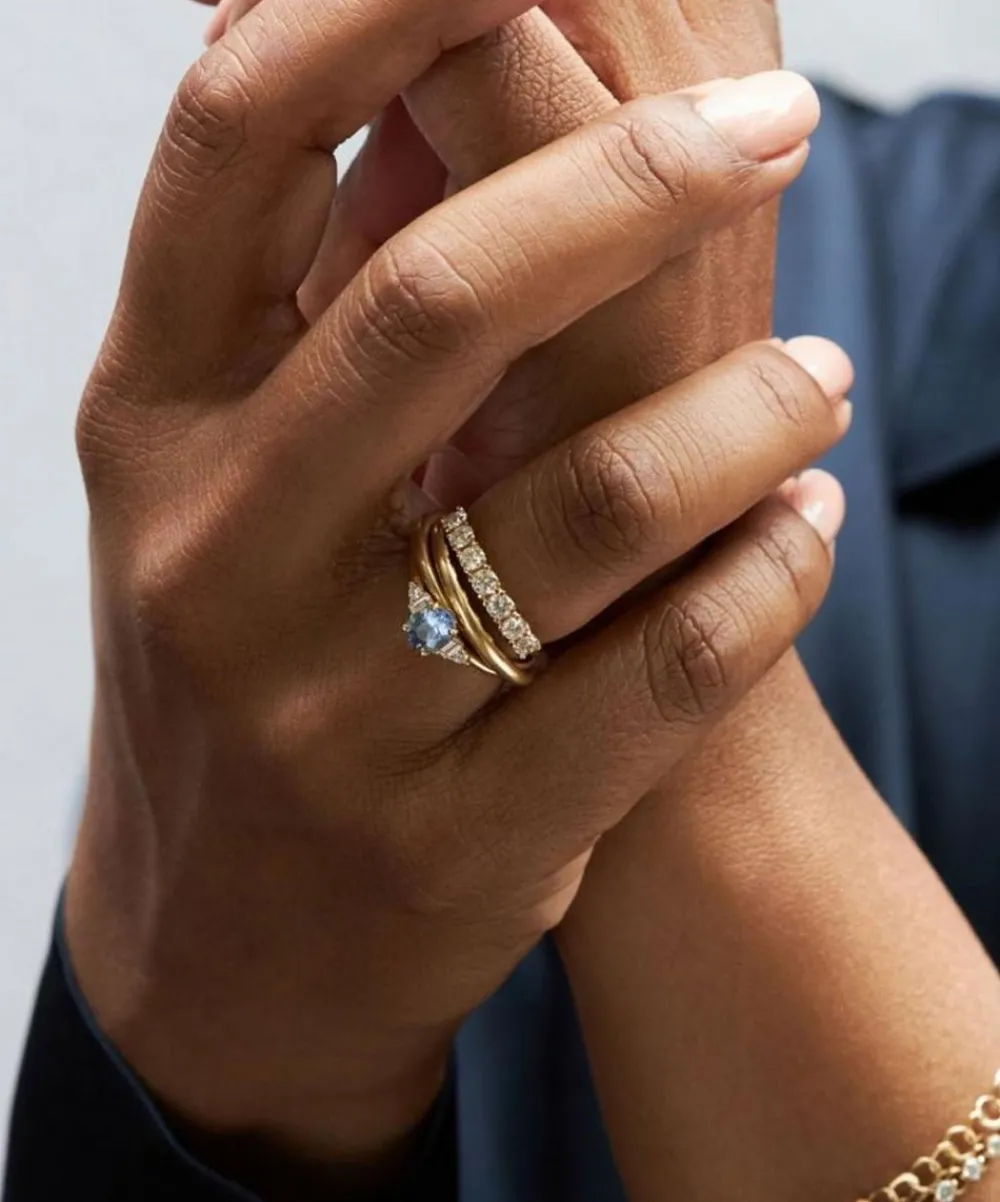 Dinny Hall Rings|Rings^18ct Gold Katie Cornflower Blue Sapphire And Diamond Ring