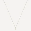 AURUM + GREY Necklaces^9ct Gold L Diamond Initial Pendant Necklace