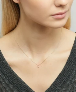 AURUM + GREY Necklaces^9ct Gold L Diamond Initial Pendant Necklace
