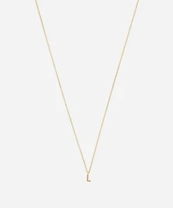 AURUM + GREY Necklaces^9ct Gold L Initial Pendant Necklace