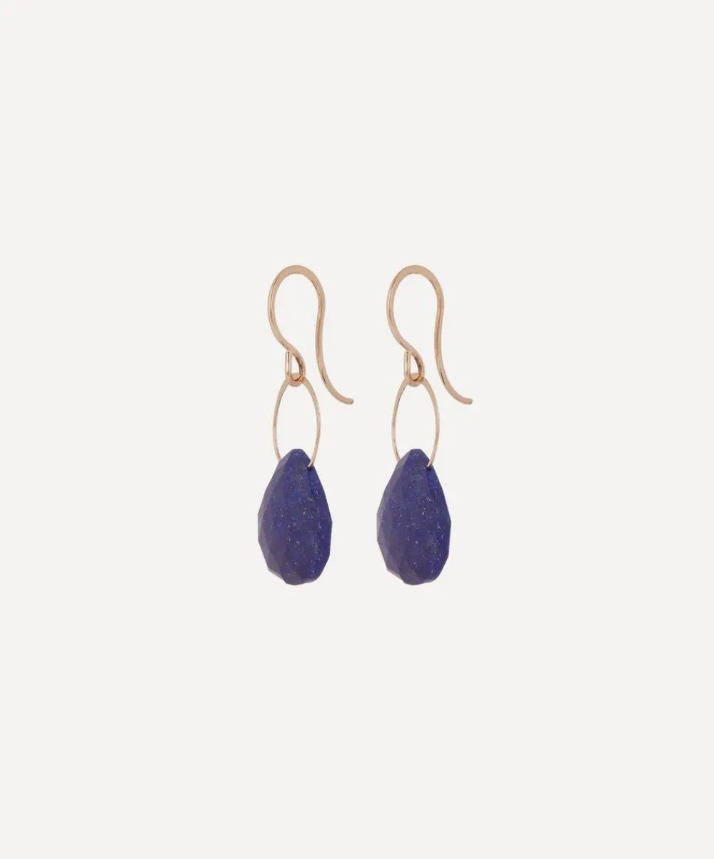 Melissa Joy Manning Earrings^14ct Gold Lapis Lazuli Drop Earrings