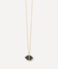 Melissa Joy Manning Necklaces^14ct Gold Large Herkimer Black Onyx Pendant Necklace