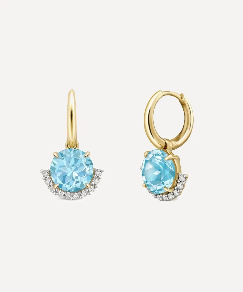 Dinny Hall Earrings|Earrings^9ct Gold Libby Topaz and Diamond Drop Earrings