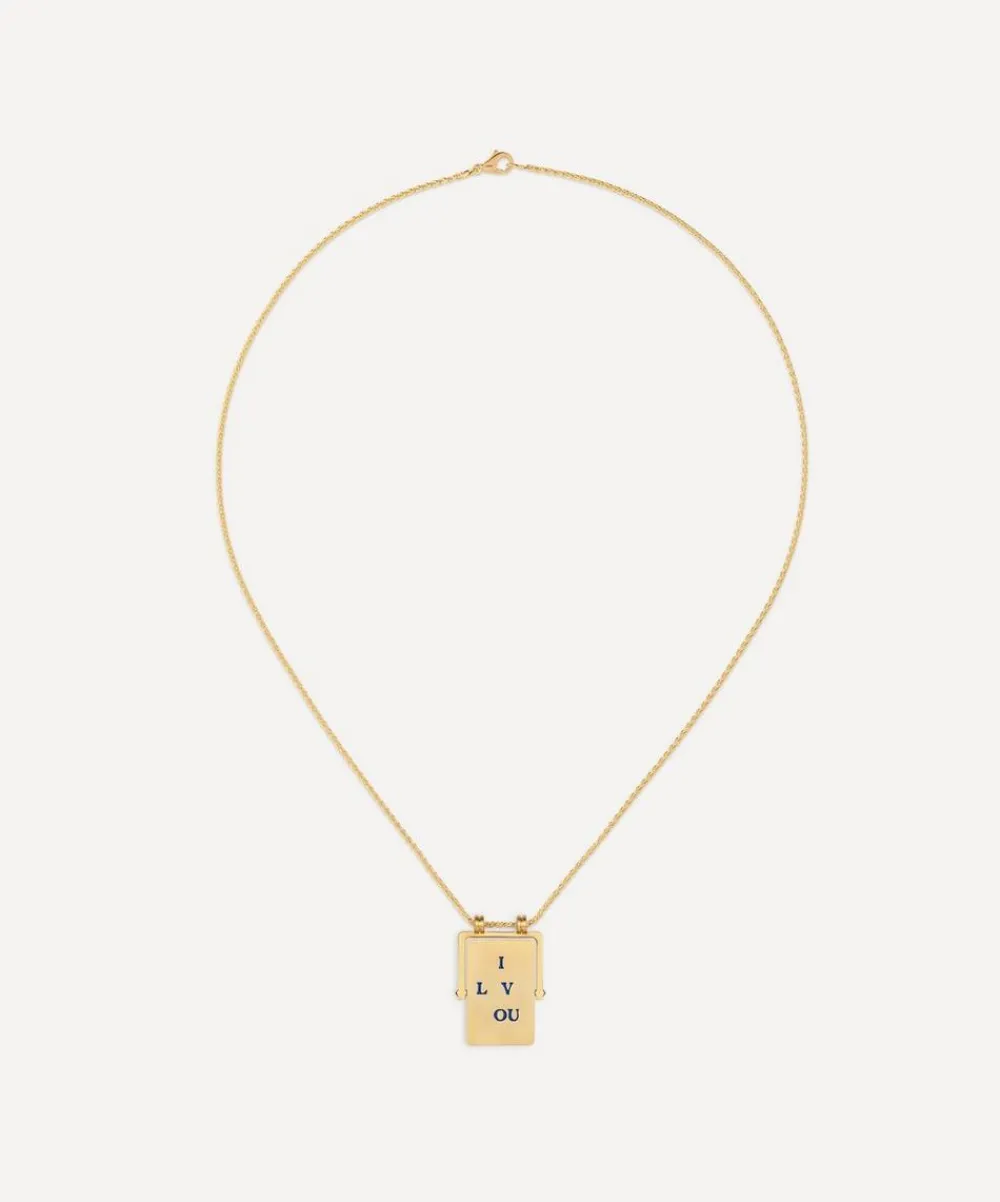 Marie Lichtenberg Necklaces|Necklaces^18ct Gold Love You Spinning Scapular Pendant Necklace