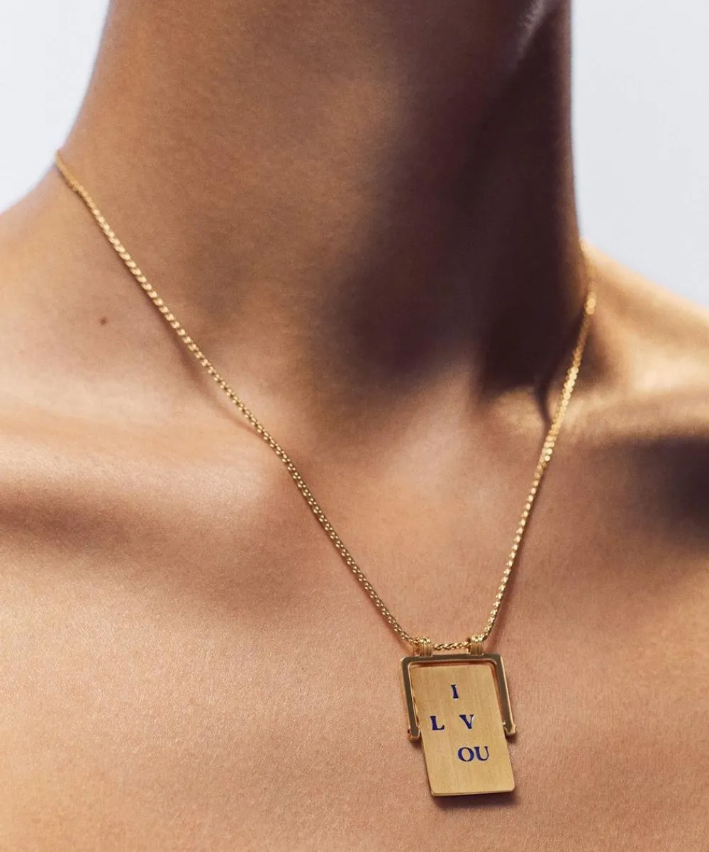 Marie Lichtenberg Necklaces|Necklaces^18ct Gold Love You Spinning Scapular Pendant Necklace