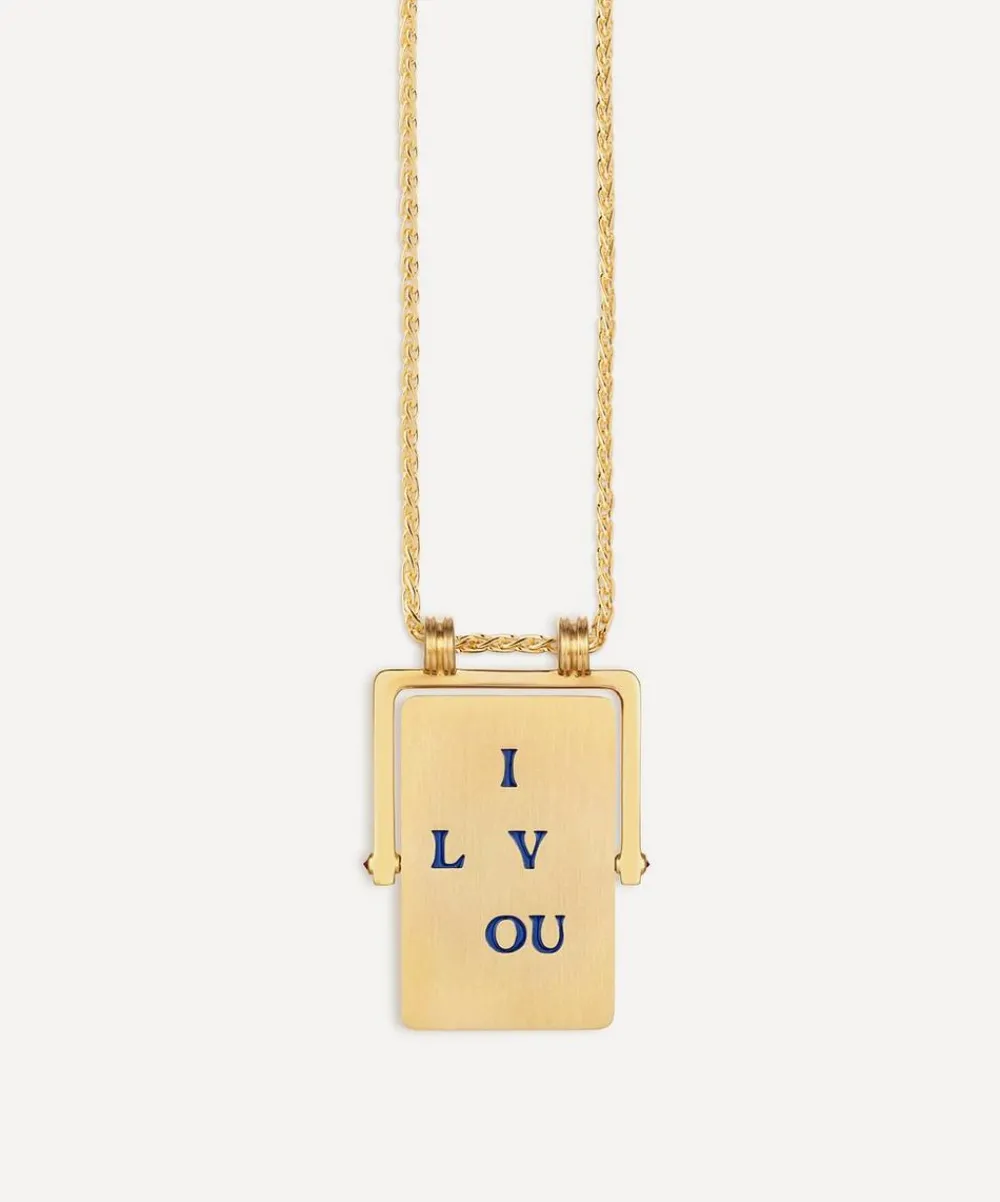 Marie Lichtenberg Necklaces|Necklaces^18ct Gold Love You Spinning Scapular Pendant Necklace