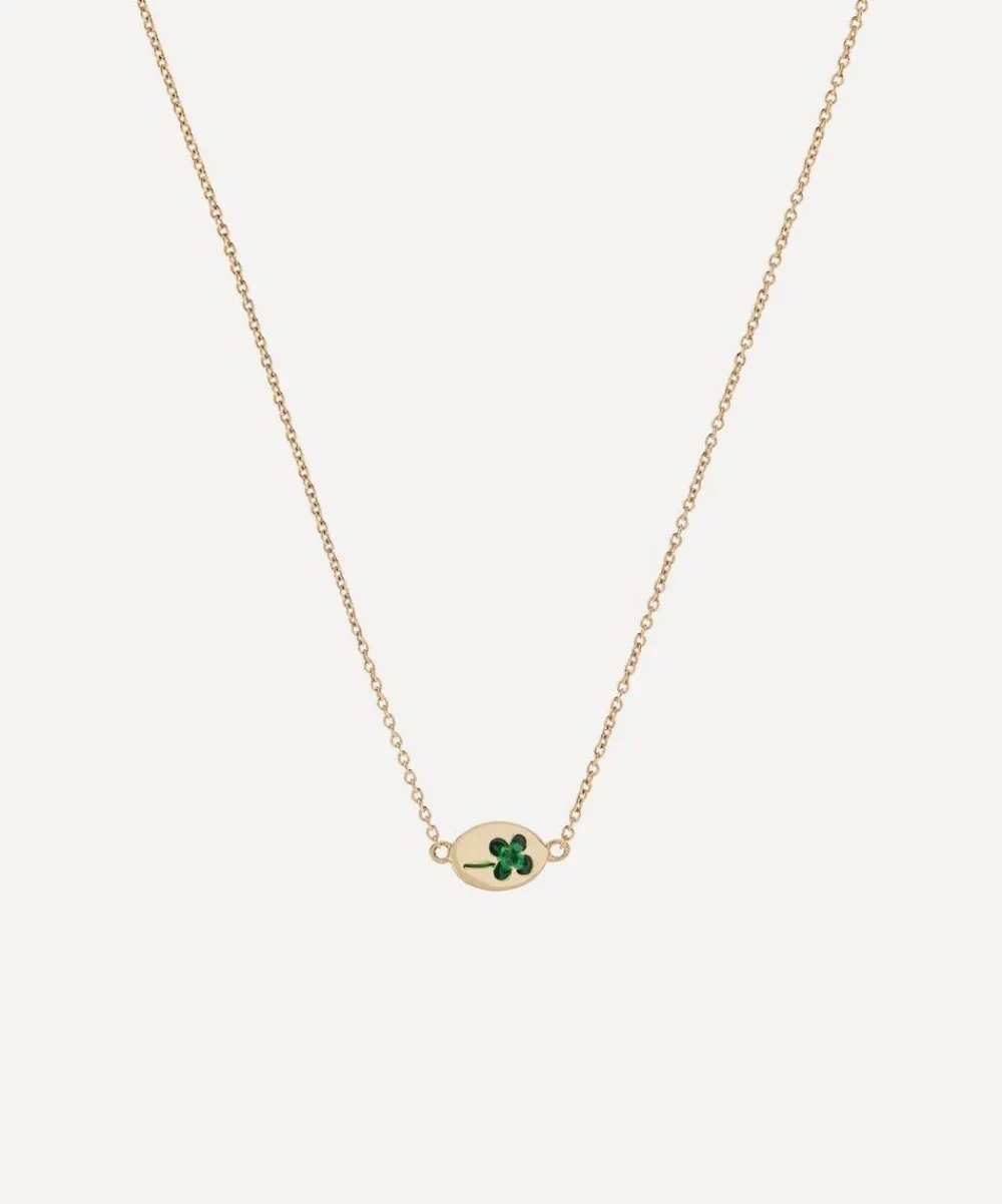 Anna + Nina Necklaces^14ct Gold Lucky Clover Necklace
