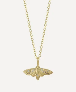 Acanthus Necklaces^14ct Gold Lunar Moth Pendant