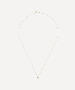 AURUM + GREY Necklaces^9ct Gold M Diamond Initial Pendant Necklace
