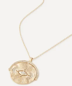 Celine Daoust Necklaces|Necklaces^14ct Gold Medal Eye and Diamond Pendant Necklace