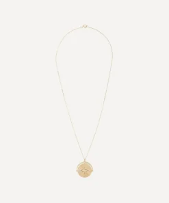 Celine Daoust Necklaces|Necklaces^14ct Gold Medal Eye and Diamond Pendant Necklace