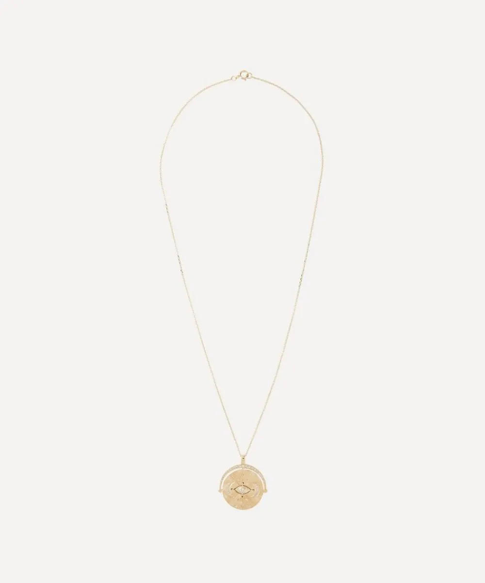 Celine Daoust Necklaces|Necklaces^14ct Gold Medal Eye and Diamond Pendant Necklace
