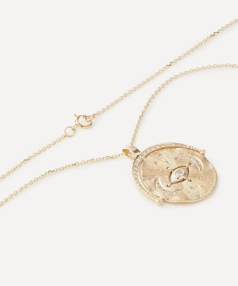 Celine Daoust Necklaces|Necklaces^14ct Gold Medal Eye and Diamond Pendant Necklace