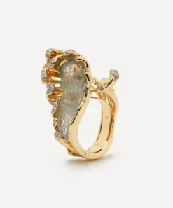 Bibi van der Velden Rings|Rings^18ct Gold Mermaid Wave Ring